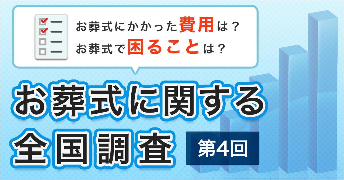 【第4回お葬式に関する全国調査】葬儀とその後にかかる費用のすべて（葬儀・飲食返礼品・お布施・香典・お墓・仏壇・遺言相続・遺品整理・空き家処分ほか）